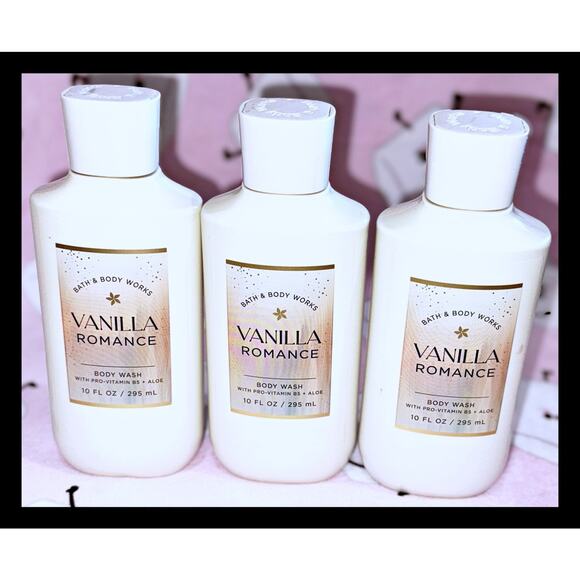 Bath & Body Works Other - Bath & Body Works Vanilla Romance 10oz Shower Gel Body Wash with Aloe B5 x3